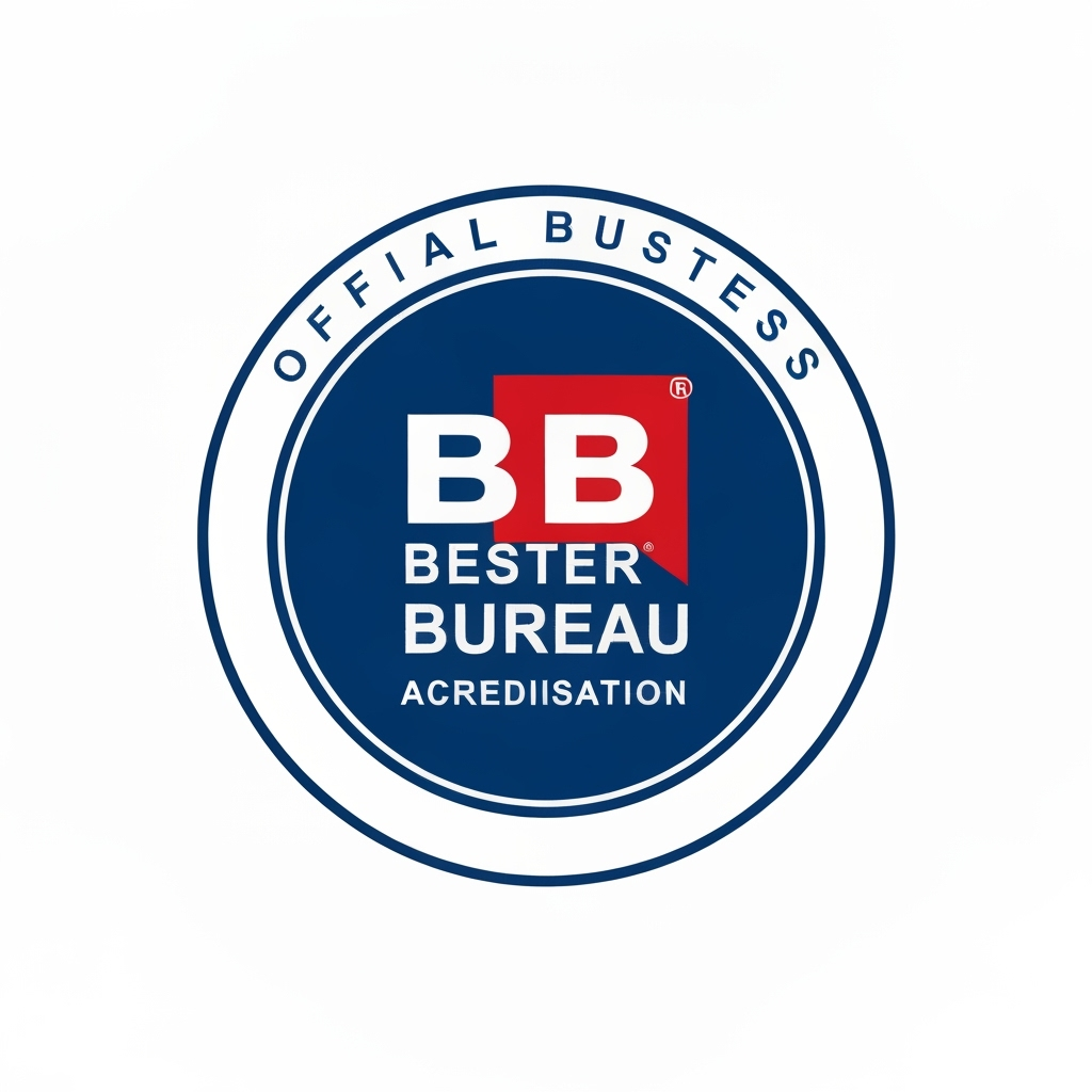 Better Business Bureau accreditation badge with BBB logo