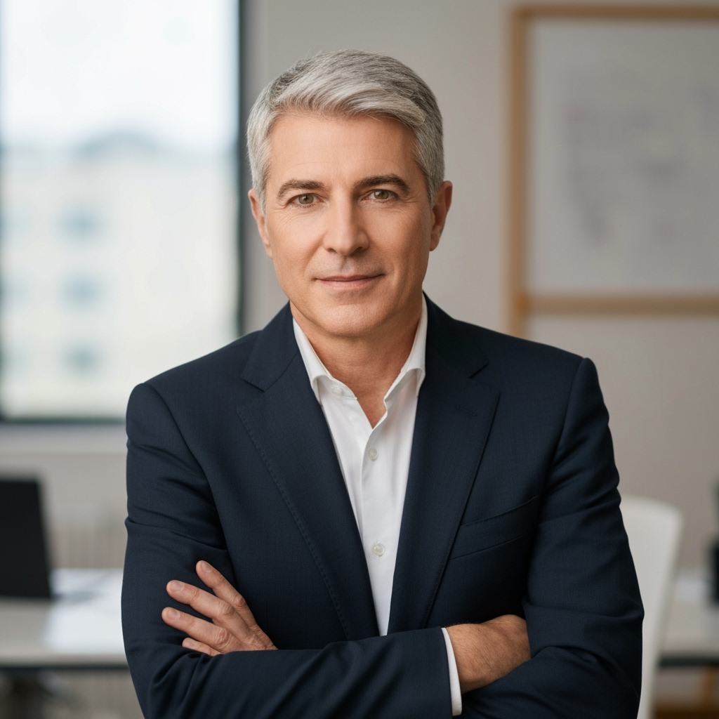 Professional headshot of Business Consultant, experienced advisor in business attire