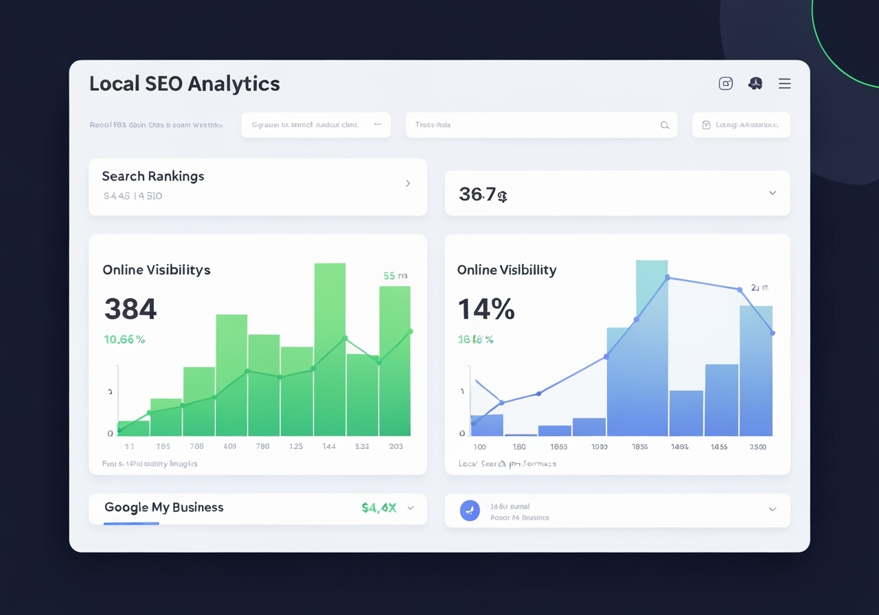 Calgary restaurant chain local SEO results dashboard showing dramatic improvement in search rankings and online visibility