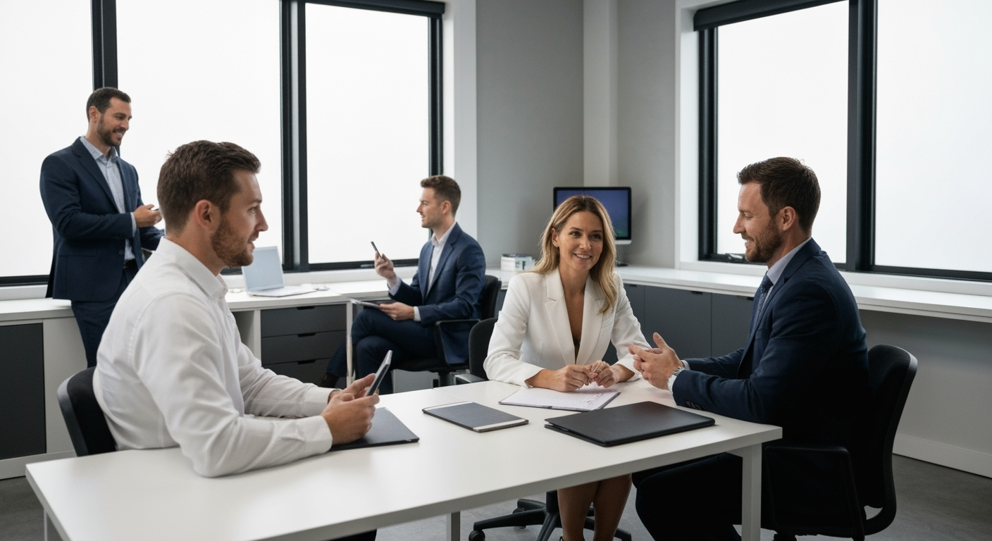 Financial services firm client acquisition campaign showing professional financial consulting success