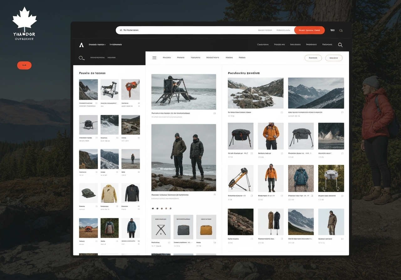 Vancouver outdoor gear retailer e-commerce website showing modern design and product showcase