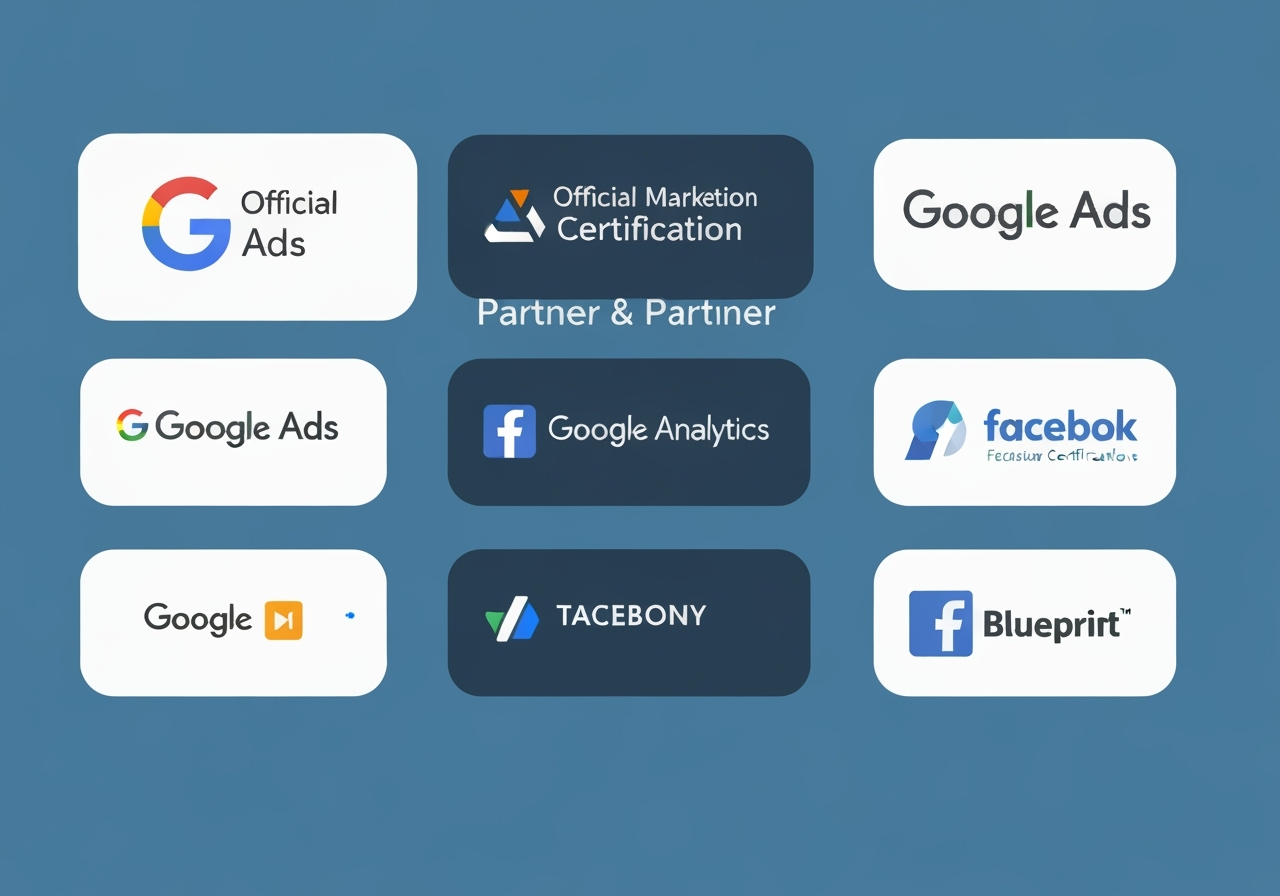 Google and Facebook partner certification badges and credentials