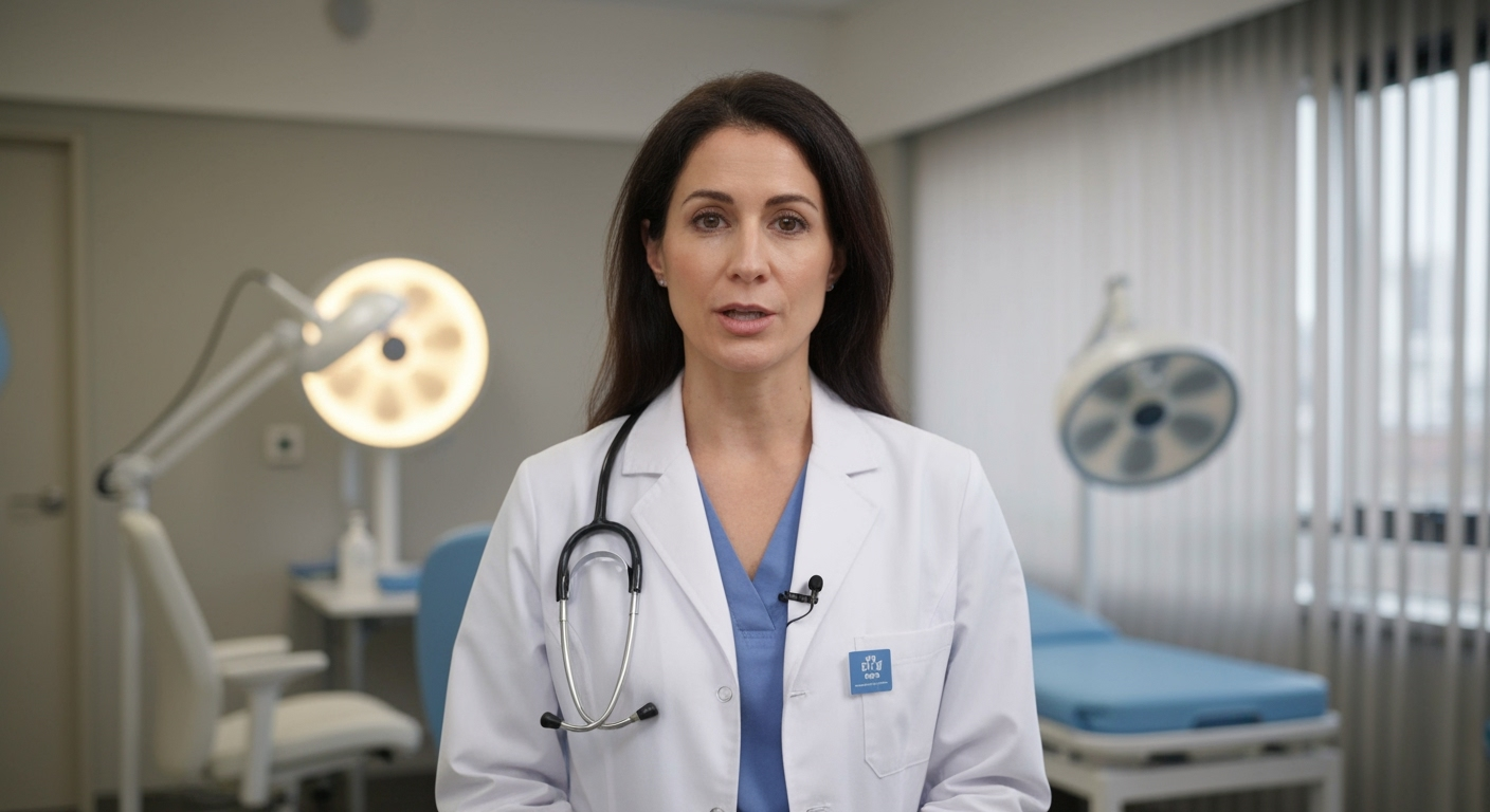 Video thumbnail showing Dr. Amanda Chen in her medical office